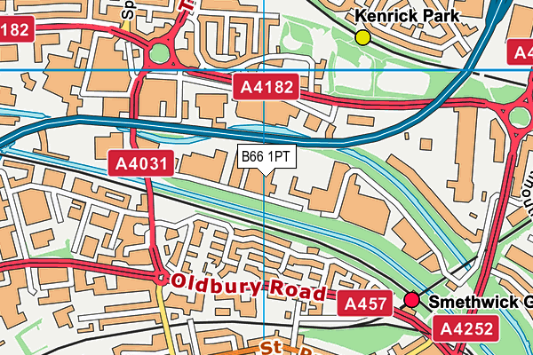 B66 1PT map - OS VectorMap District (Ordnance Survey)