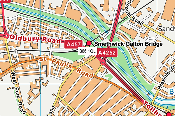 B66 1QL map - OS VectorMap District (Ordnance Survey)