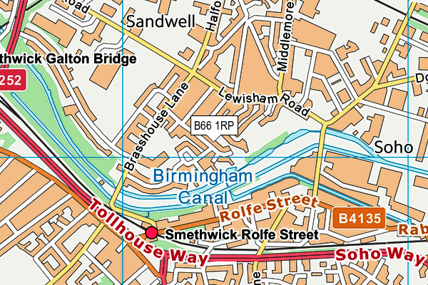 B66 1RP map - OS VectorMap District (Ordnance Survey)