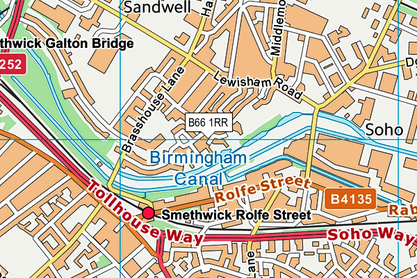 B66 1RR map - OS VectorMap District (Ordnance Survey)