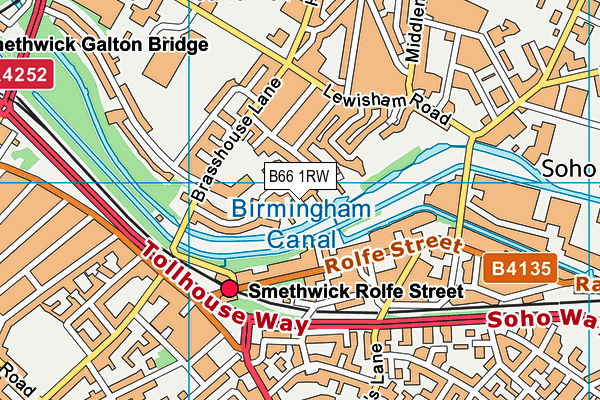 B66 1RW map - OS VectorMap District (Ordnance Survey)