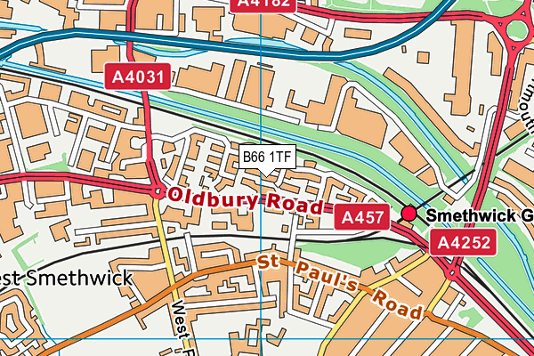 B66 1TF map - OS VectorMap District (Ordnance Survey)