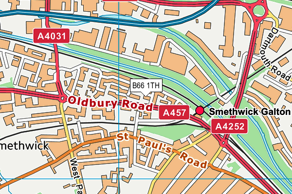 B66 1TH map - OS VectorMap District (Ordnance Survey)