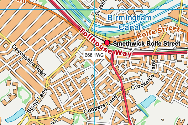 B66 1WG map - OS VectorMap District (Ordnance Survey)