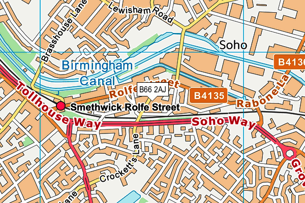 B66 2AJ map - OS VectorMap District (Ordnance Survey)