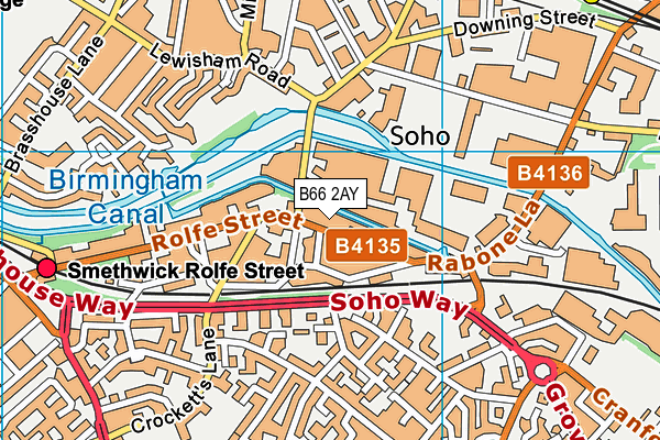 B66 2AY map - OS VectorMap District (Ordnance Survey)