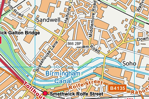 B66 2BP map - OS VectorMap District (Ordnance Survey)