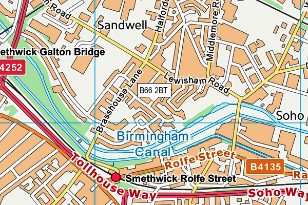 B66 2BT map - OS VectorMap District (Ordnance Survey)