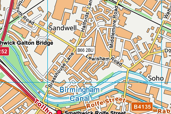 B66 2BU map - OS VectorMap District (Ordnance Survey)