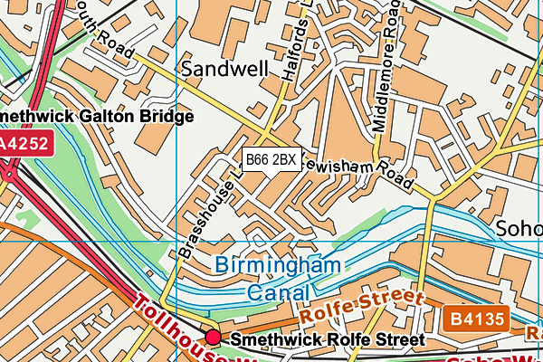 B66 2BX map - OS VectorMap District (Ordnance Survey)