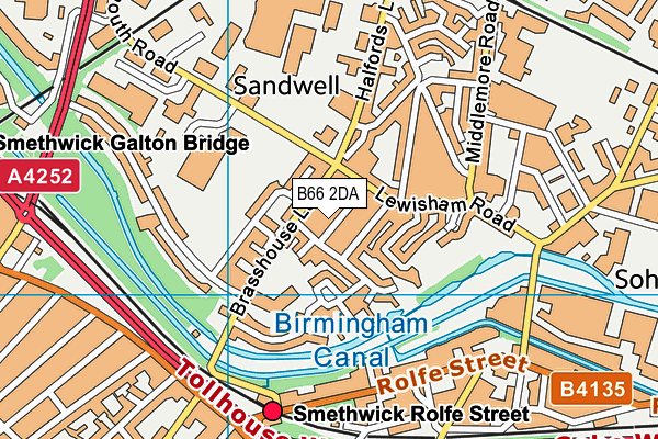 B66 2DA map - OS VectorMap District (Ordnance Survey)