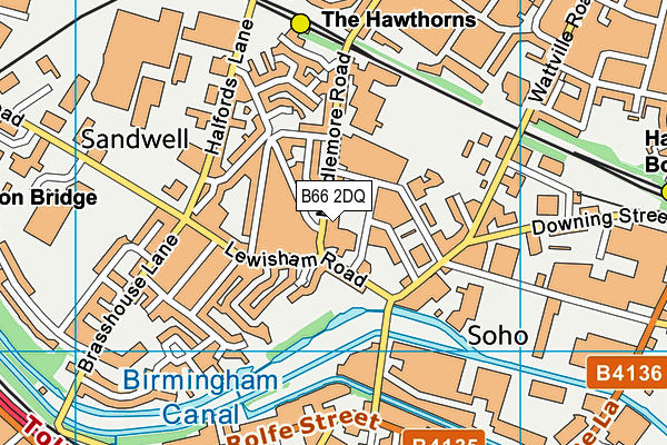 B66 2DQ map - OS VectorMap District (Ordnance Survey)