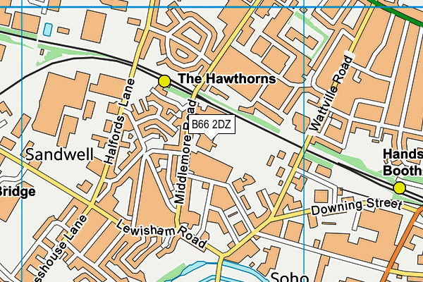 B66 2DZ map - OS VectorMap District (Ordnance Survey)