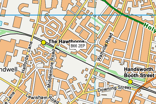 B66 2EP map - OS VectorMap District (Ordnance Survey)