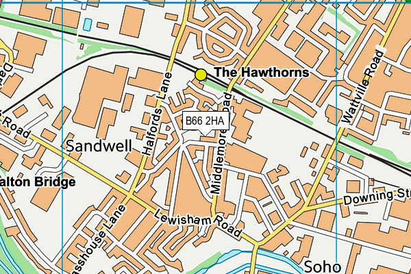 B66 2HA map - OS VectorMap District (Ordnance Survey)