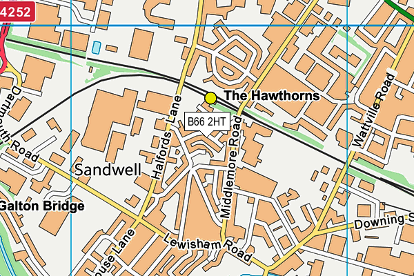 B66 2HT map - OS VectorMap District (Ordnance Survey)