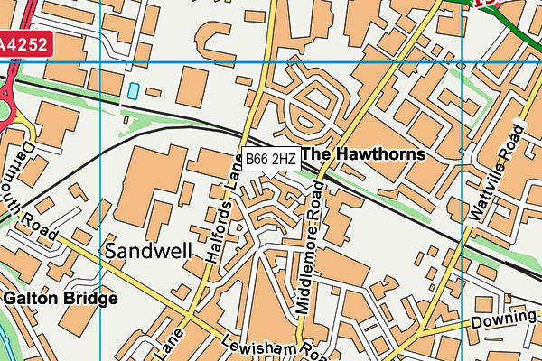 B66 2HZ map - OS VectorMap District (Ordnance Survey)