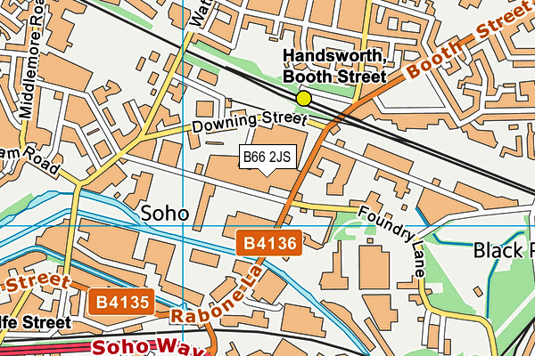 B66 2JS map - OS VectorMap District (Ordnance Survey)