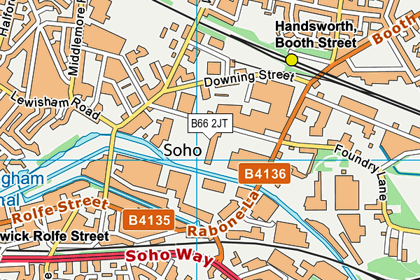 B66 2JT map - OS VectorMap District (Ordnance Survey)