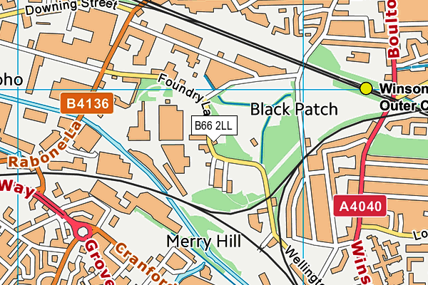B66 2LL map - OS VectorMap District (Ordnance Survey)