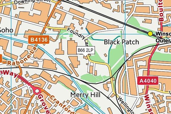 B66 2LP map - OS VectorMap District (Ordnance Survey)