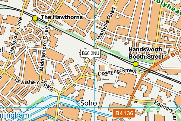 B66 2NU map - OS VectorMap District (Ordnance Survey)