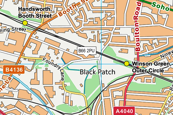 Black Patch Park map (B66 2PU) - OS VectorMap District (Ordnance Survey)