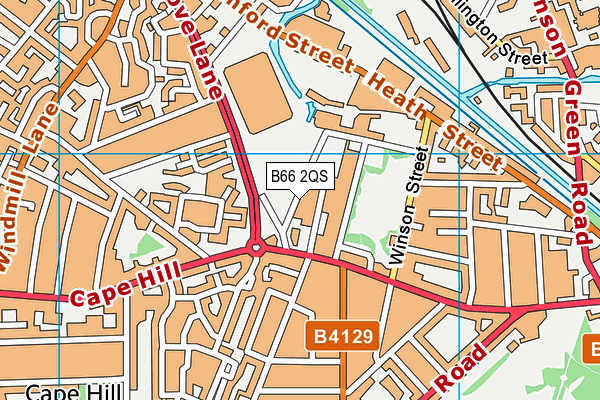 B66 2QS map - OS VectorMap District (Ordnance Survey)