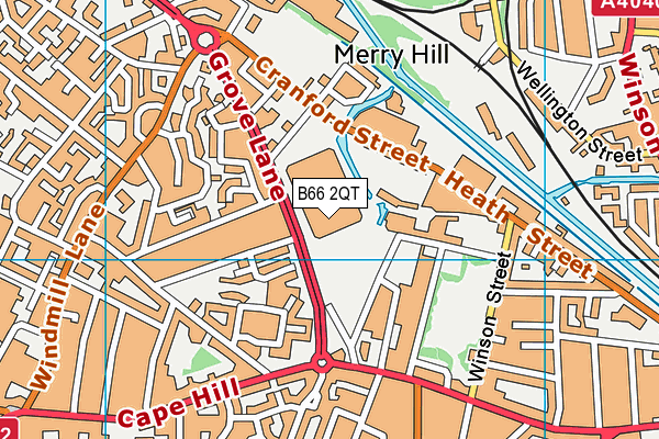 B66 2QT map - OS VectorMap District (Ordnance Survey)