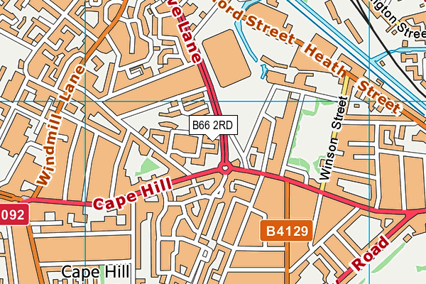 B66 2RD map - OS VectorMap District (Ordnance Survey)