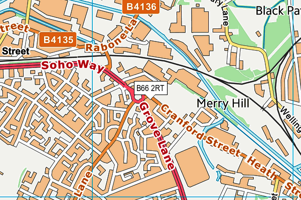 B66 2RT map - OS VectorMap District (Ordnance Survey)