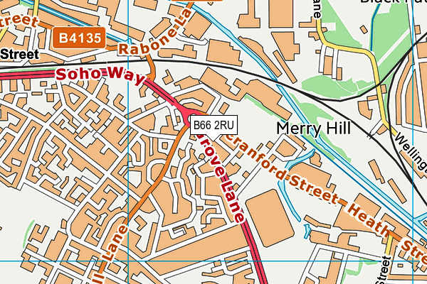 B66 2RU map - OS VectorMap District (Ordnance Survey)