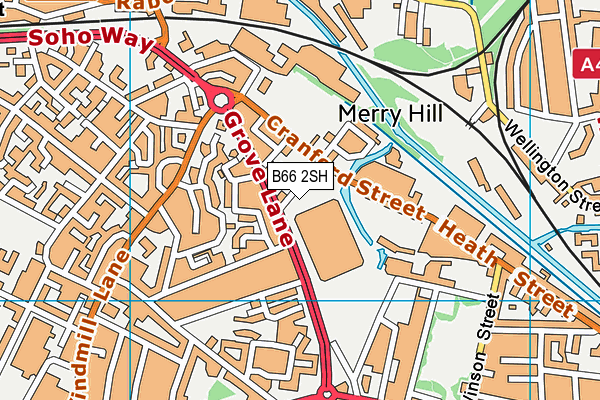 B66 2SH map - OS VectorMap District (Ordnance Survey)