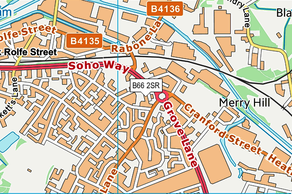 B66 2SR map - OS VectorMap District (Ordnance Survey)