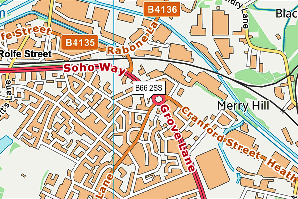 B66 2SS map - OS VectorMap District (Ordnance Survey)