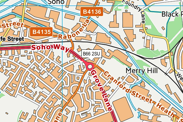 B66 2SU map - OS VectorMap District (Ordnance Survey)