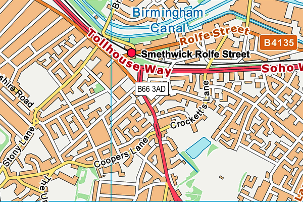 B66 3AD map - OS VectorMap District (Ordnance Survey)