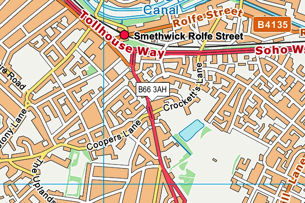 B66 3AH map - OS VectorMap District (Ordnance Survey)