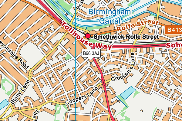 B66 3AJ map - OS VectorMap District (Ordnance Survey)