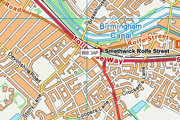 B66 3AP map - OS VectorMap District (Ordnance Survey)