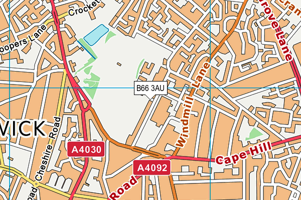 B66 3AU map - OS VectorMap District (Ordnance Survey)