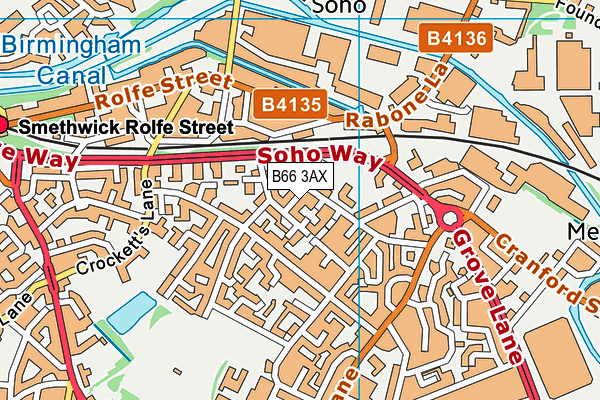 B66 3AX map - OS VectorMap District (Ordnance Survey)