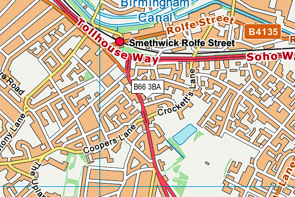 B66 3BA map - OS VectorMap District (Ordnance Survey)