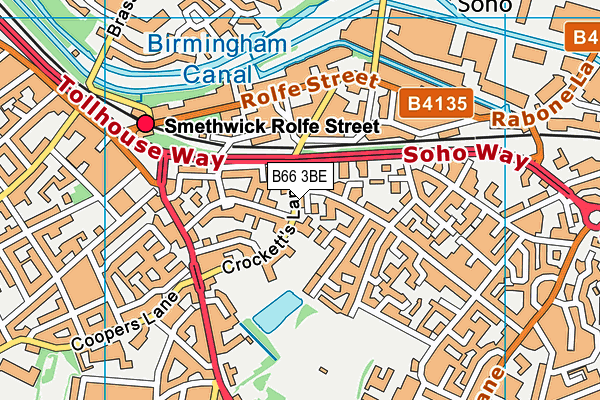 B66 3BE map - OS VectorMap District (Ordnance Survey)