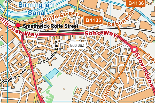 B66 3BZ map - OS VectorMap District (Ordnance Survey)