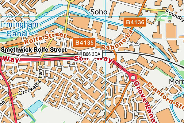 B66 3DA map - OS VectorMap District (Ordnance Survey)