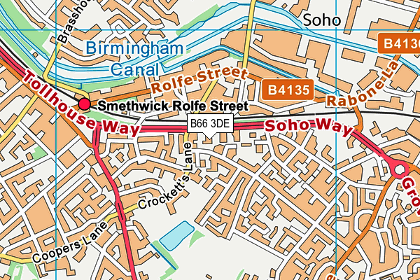 B66 3DE map - OS VectorMap District (Ordnance Survey)