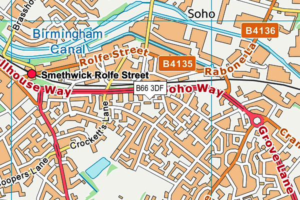 B66 3DF map - OS VectorMap District (Ordnance Survey)