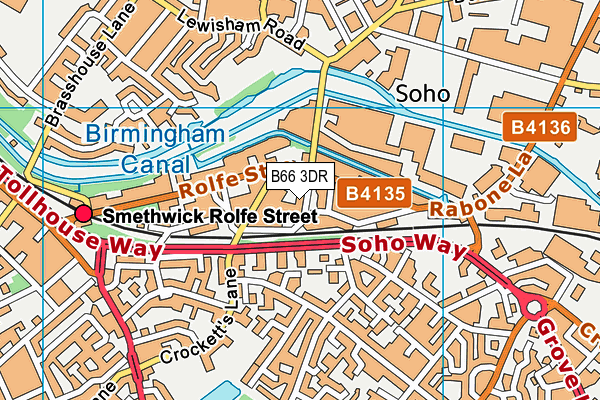 B66 3DR map - OS VectorMap District (Ordnance Survey)