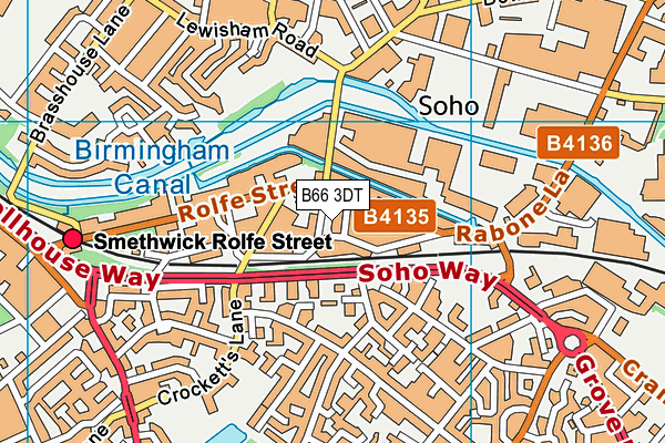 B66 3DT map - OS VectorMap District (Ordnance Survey)